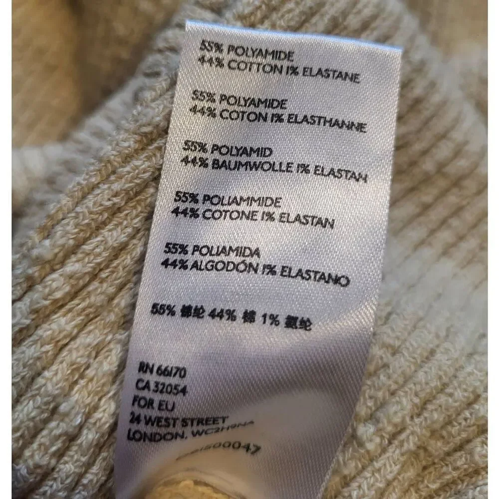 Free People Outfit Women's Large Neutral Riri Sweater Set Ribbed Knit Top Skirt
