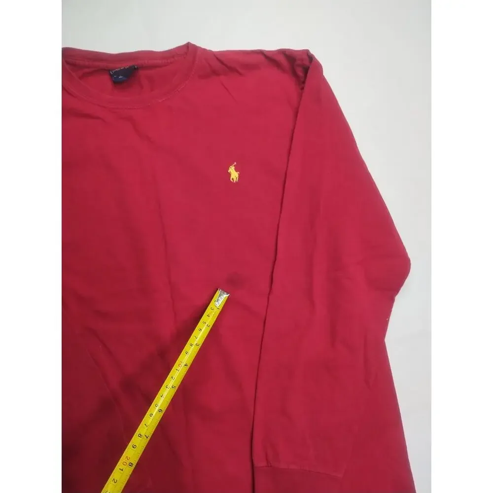 Vintage Polo By Ralph Lauren Mens Long Sleeve Shirt Maroon Sz L 100% Cotton