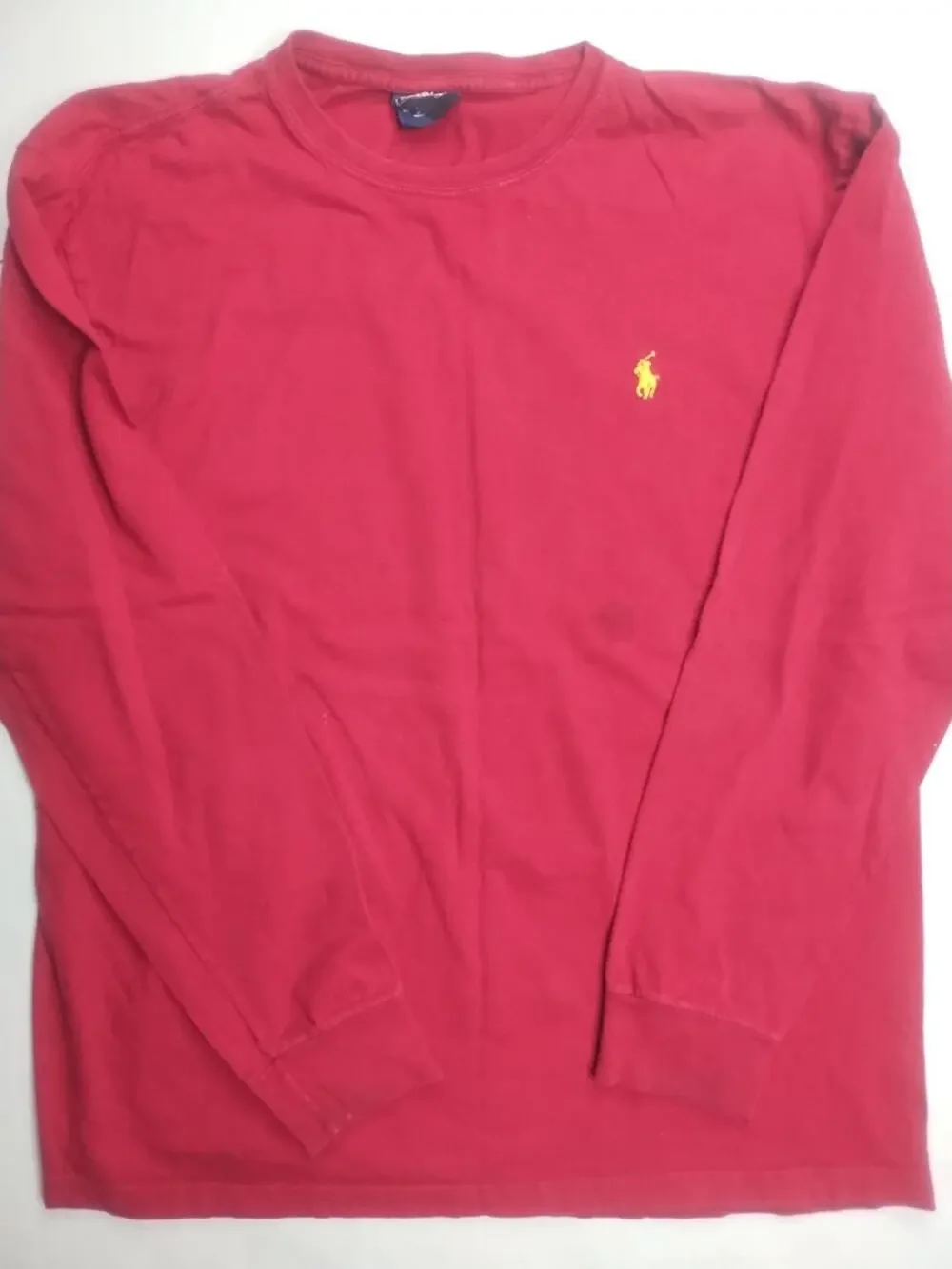 Vintage Polo By Ralph Lauren Mens Long Sleeve Shirt Maroon Sz L 100% Cotton