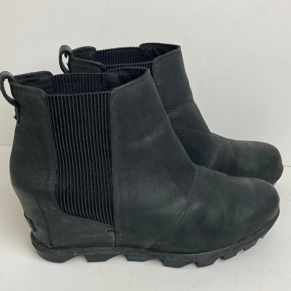 Sorel Joan of Arctic Wedge II Chelsea Bootie Leather 10 Winter Fall Gorpcore