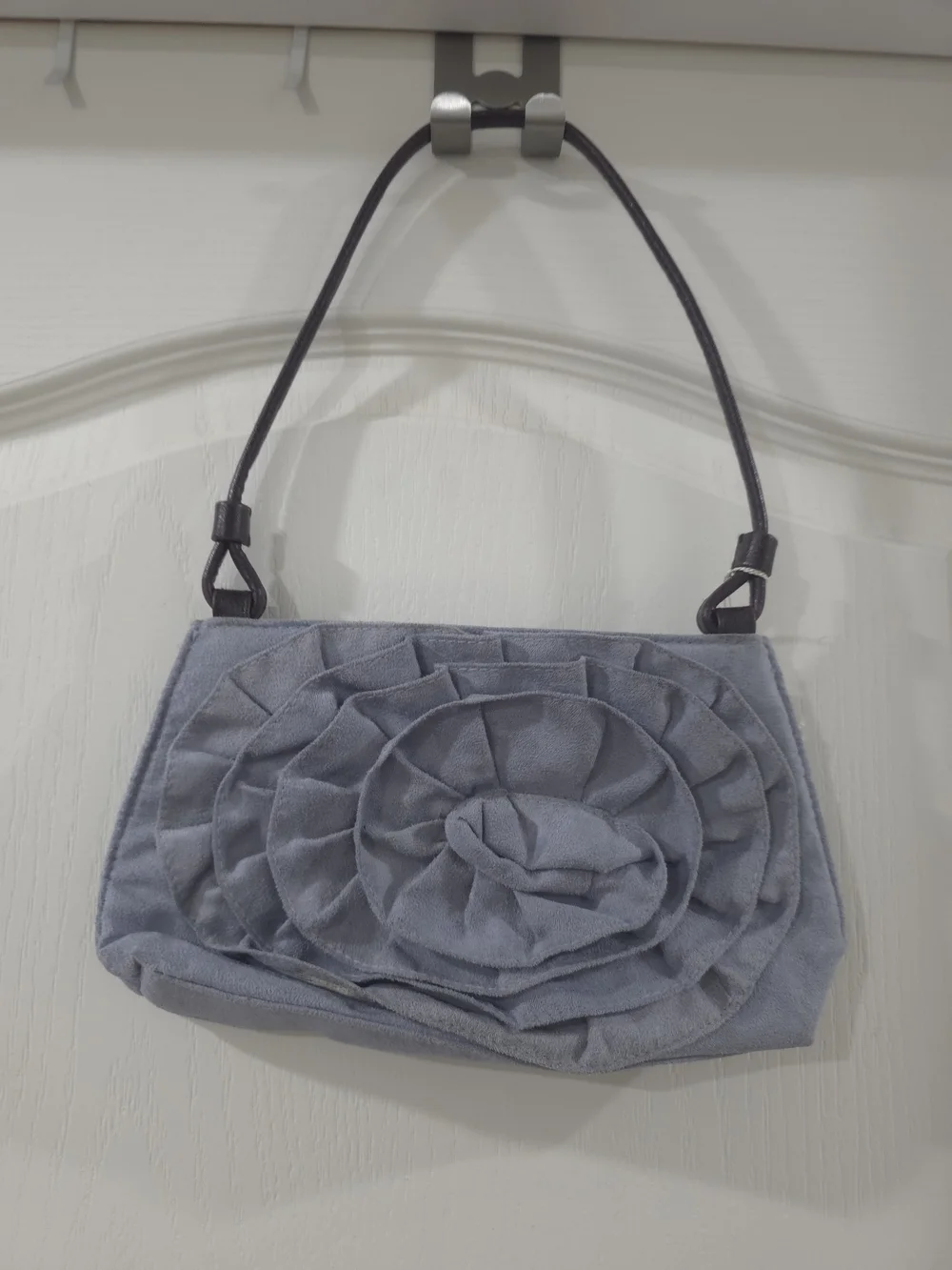 Vintage Victoria's Secret Blue Floral Ruffle Wristlet