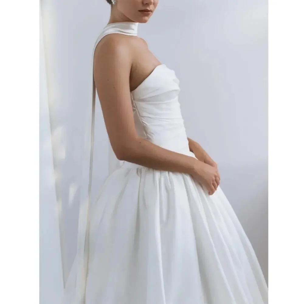 Jenny Yoo Ivory Satin Bridal Scarf One Size
