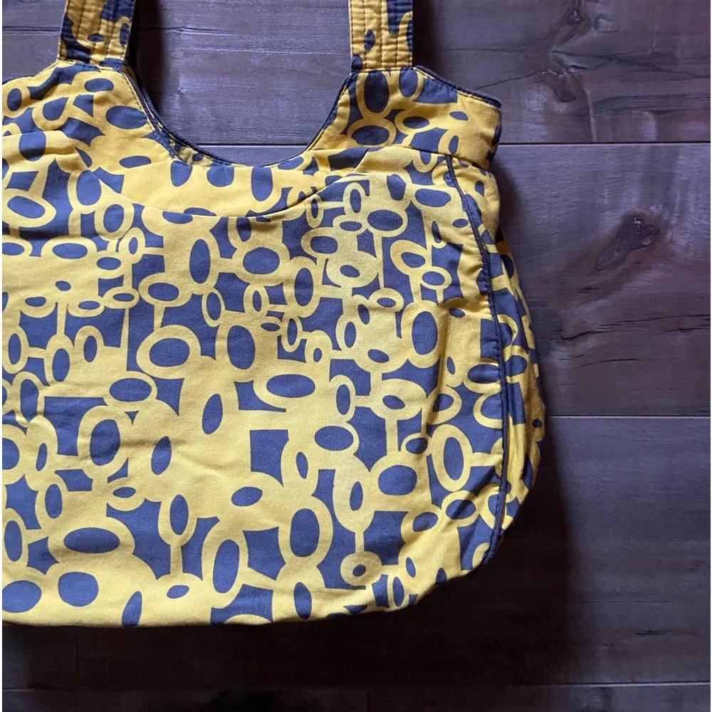 Kitsch 'n Glam Yellow and Gray Abstract Boho Double Strap Purse