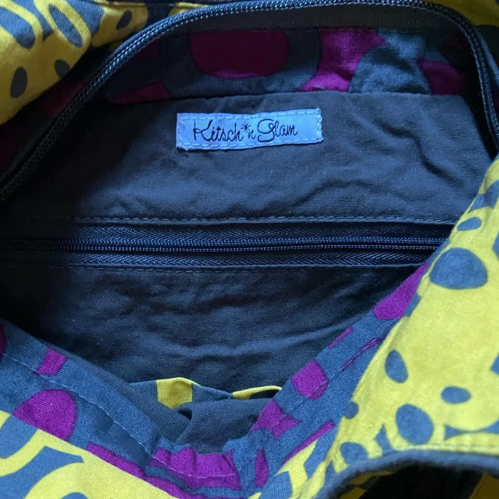 Kitsch 'n Glam Yellow and Gray Abstract Boho Double Strap Purse