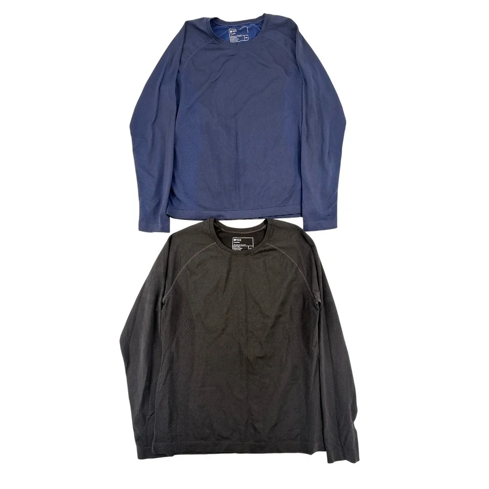 FIGS Mens 2XL Black Seamless Threads Long Sleeve Underscrub Top Bundle