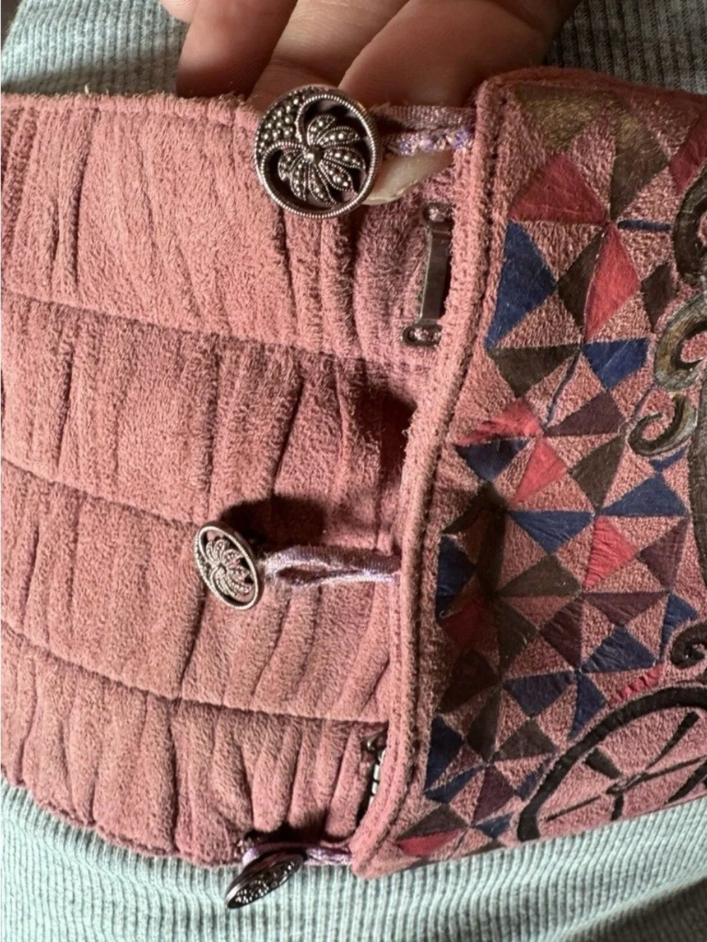 Belt 1960s Soft Leather Custom Hand Painted Angel Frog Hippie