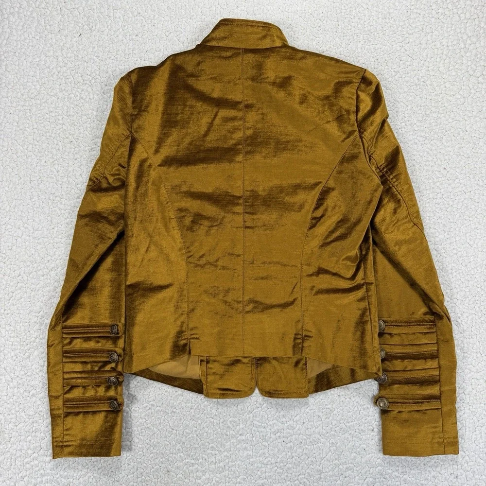 Free People Military Napoleon Jacket Women's XS Gold Boho Festival Steampunk