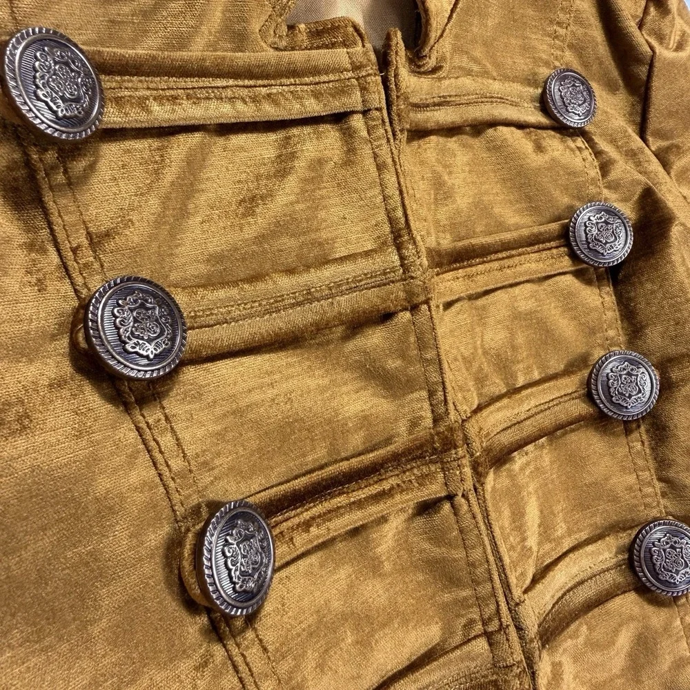 Free People Military Napoleon Jacket Women's XS Gold Boho Festival Steampunk