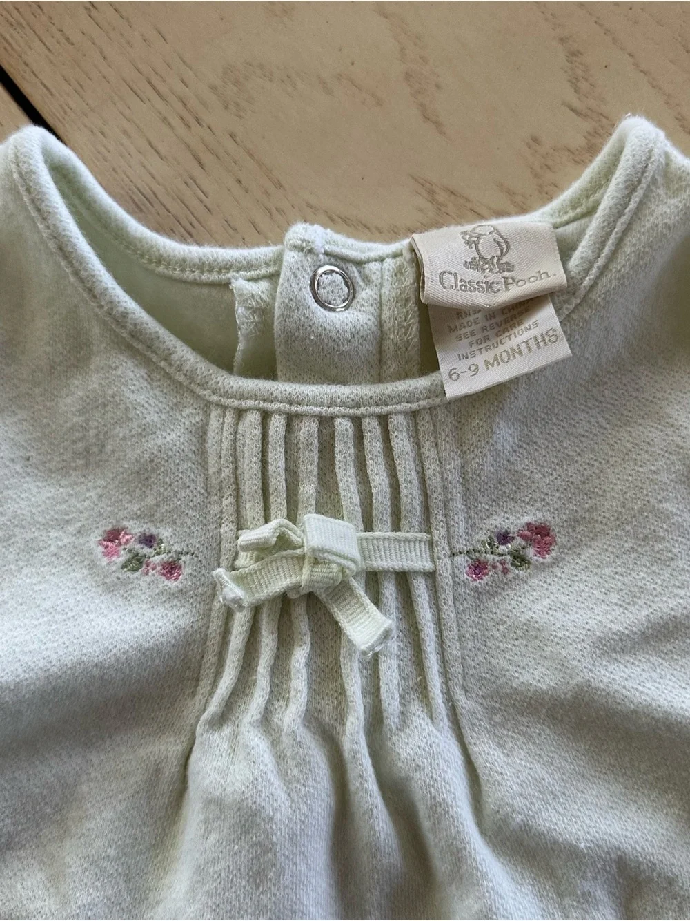 Vintage Disney Y2K Classic Pooh Winnie The Pooh Romper Green 6-9 Months Girl