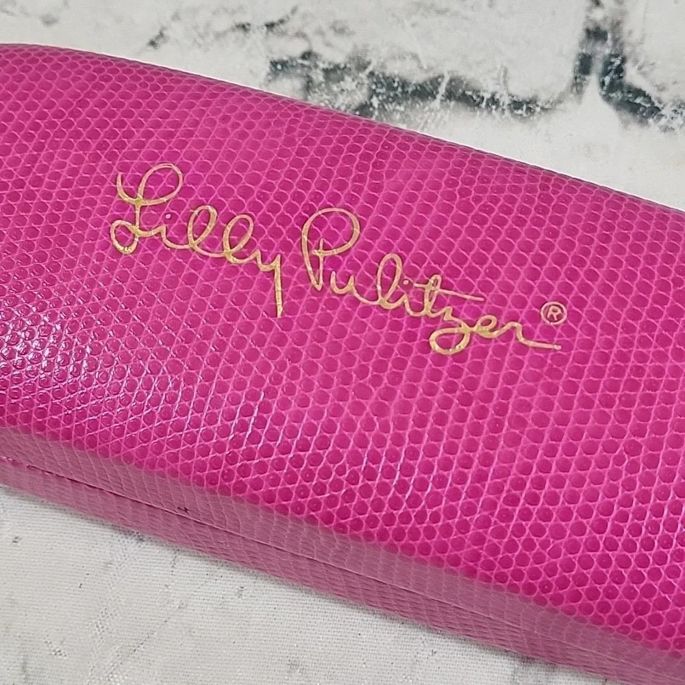 LILLY PULITZER Pink Faux Snakeskin Glasses Sunglasses Hard Travel CASE ONLY