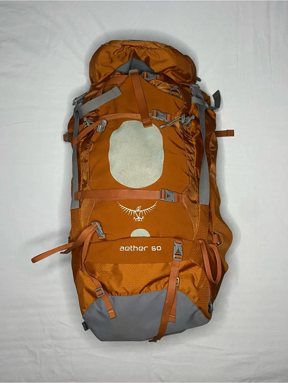 Osprey Aether 60 Backpack Mens Large Orange Hiking Backpacking Pack 60L Camping