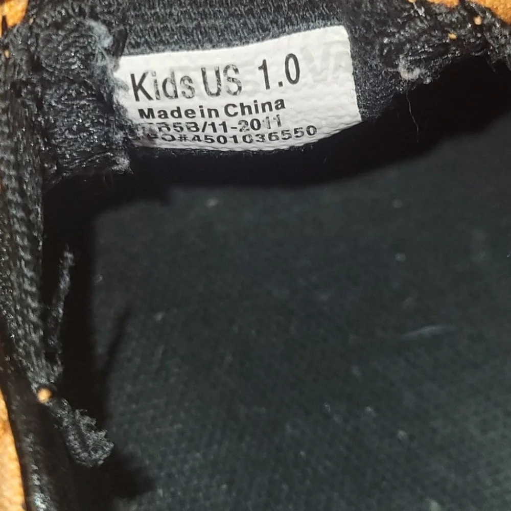Vans Classic Slip-On Fish Scale Orange Blue Kids Size 1.0 Sneakers