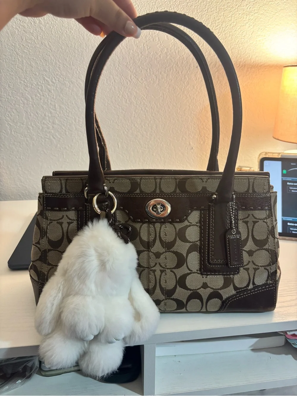 Coach Brown Signature Canvas Satchel
