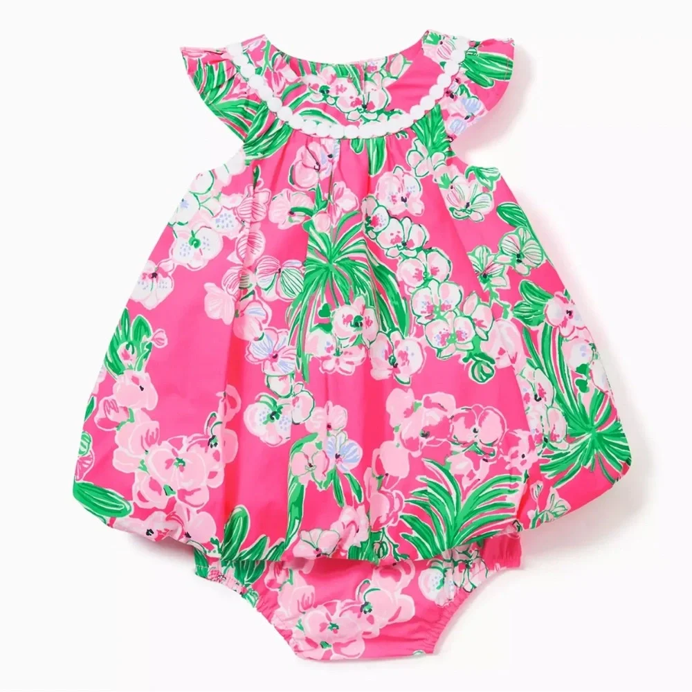 LILLY PULITZER®  Paloma Floral Bubble Dress & Bloomers Girls Toddler 12 18 Month
