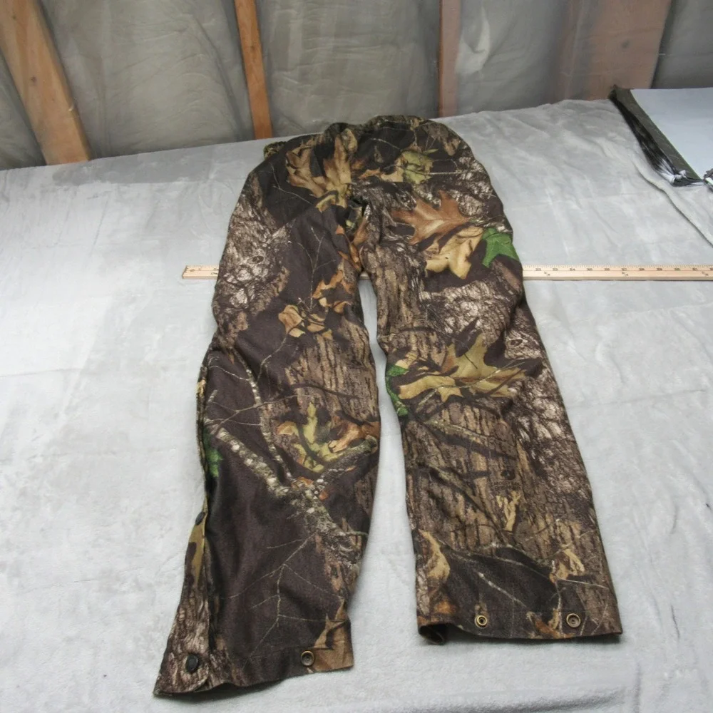 Cabelas Pants Mens Small Camo Mossy Oak Break-Up Side Snap Hunting‎ Rain 27x29