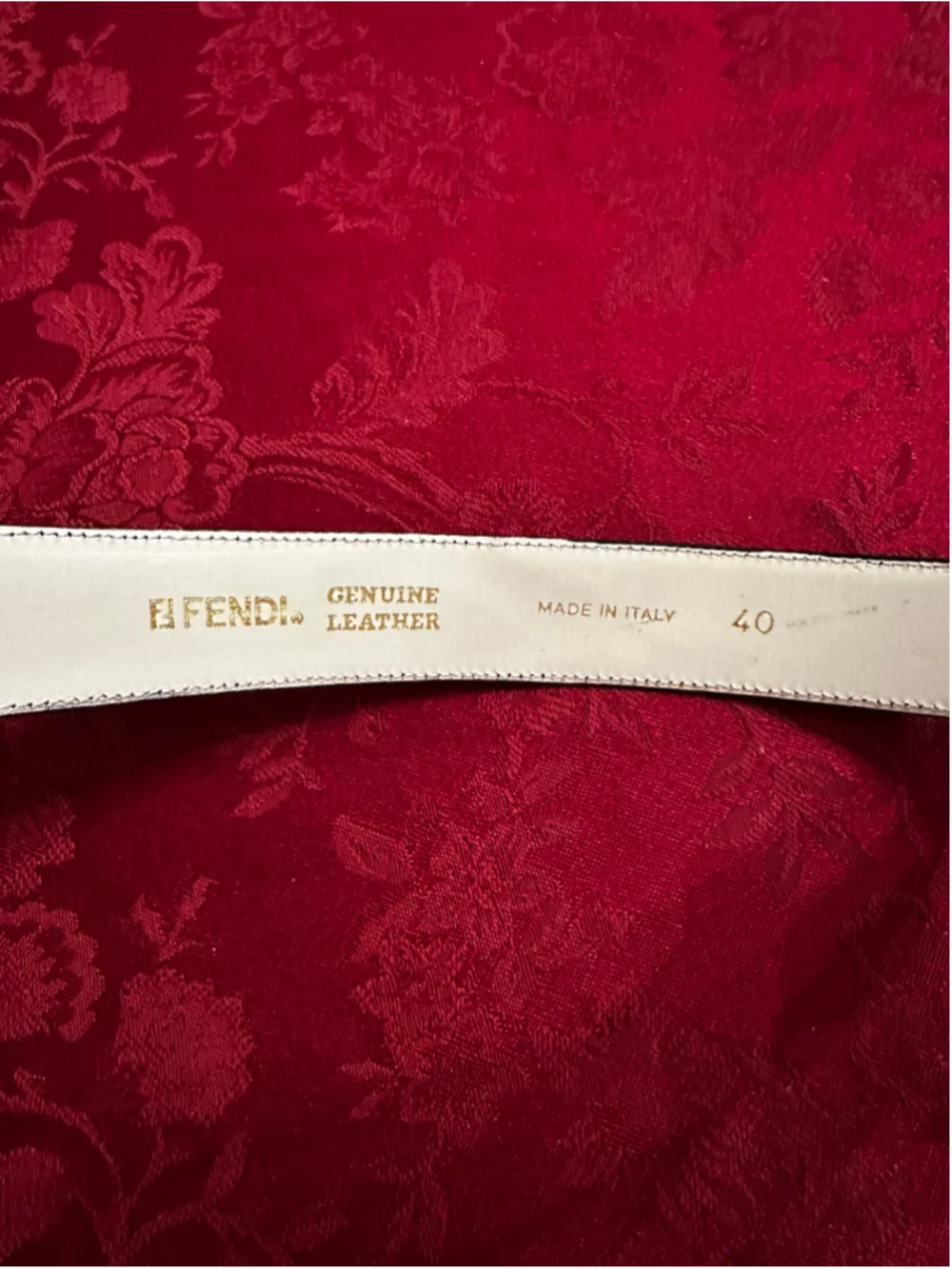 Fendi Black & White Leather Print Belt 40cm
