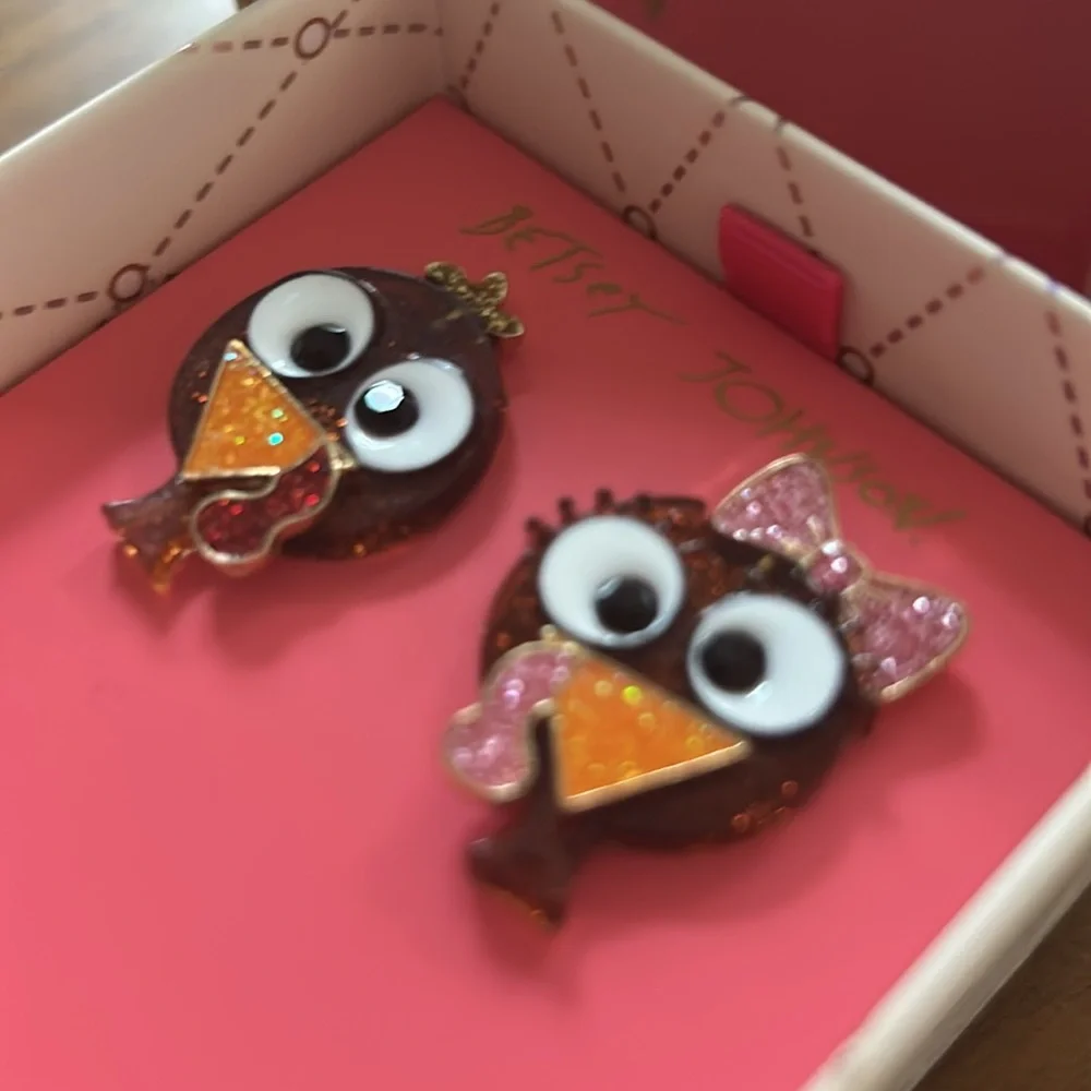 BETSEY JOHNSON thanksgiving Turkey Mismatched Earring Studs NEW