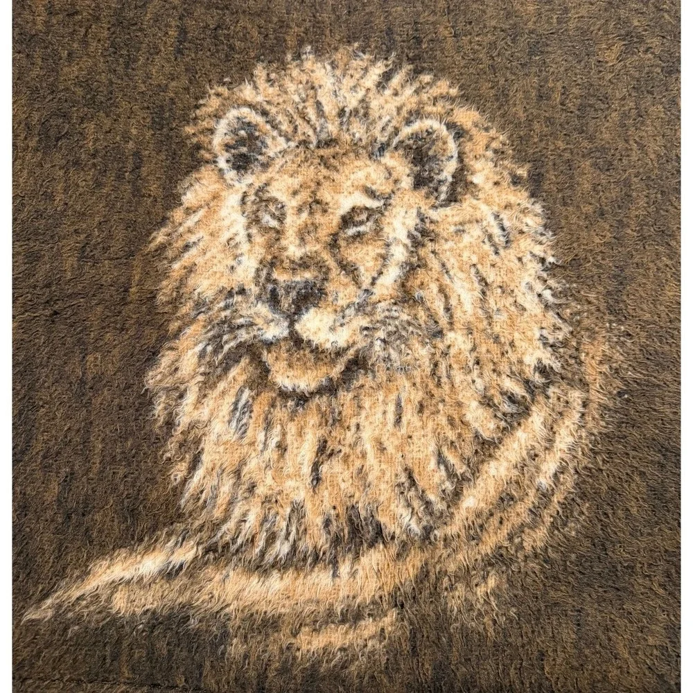 Vintage Biederlack Reversible Soft Lion‎ Pillow Case NWOT Made In USA