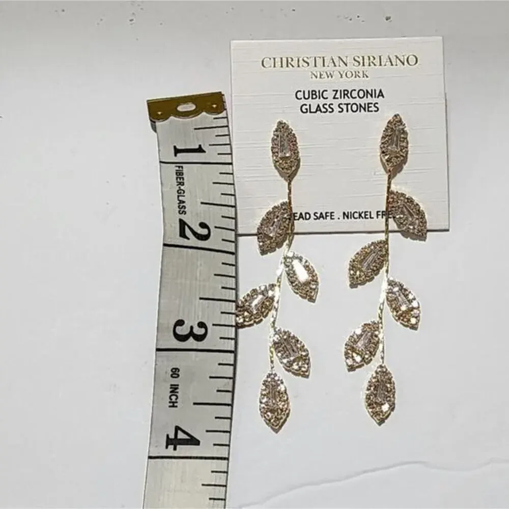 Christian Siriano leaf earrings