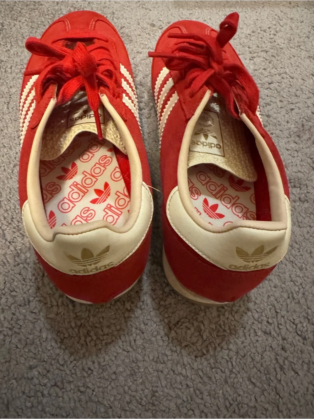 adidas SL 72 RS Red Suede Low-Top Sneakers with White Stripes