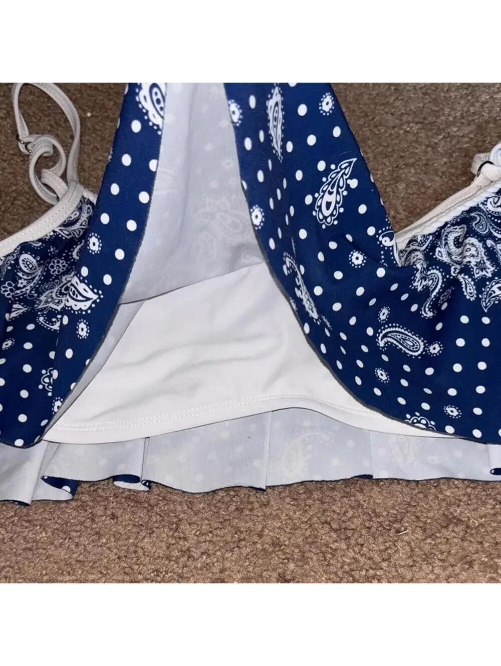 🇺🇸Arizona Jeans Co. Blue Paisley Bandana Bikini Swim Top