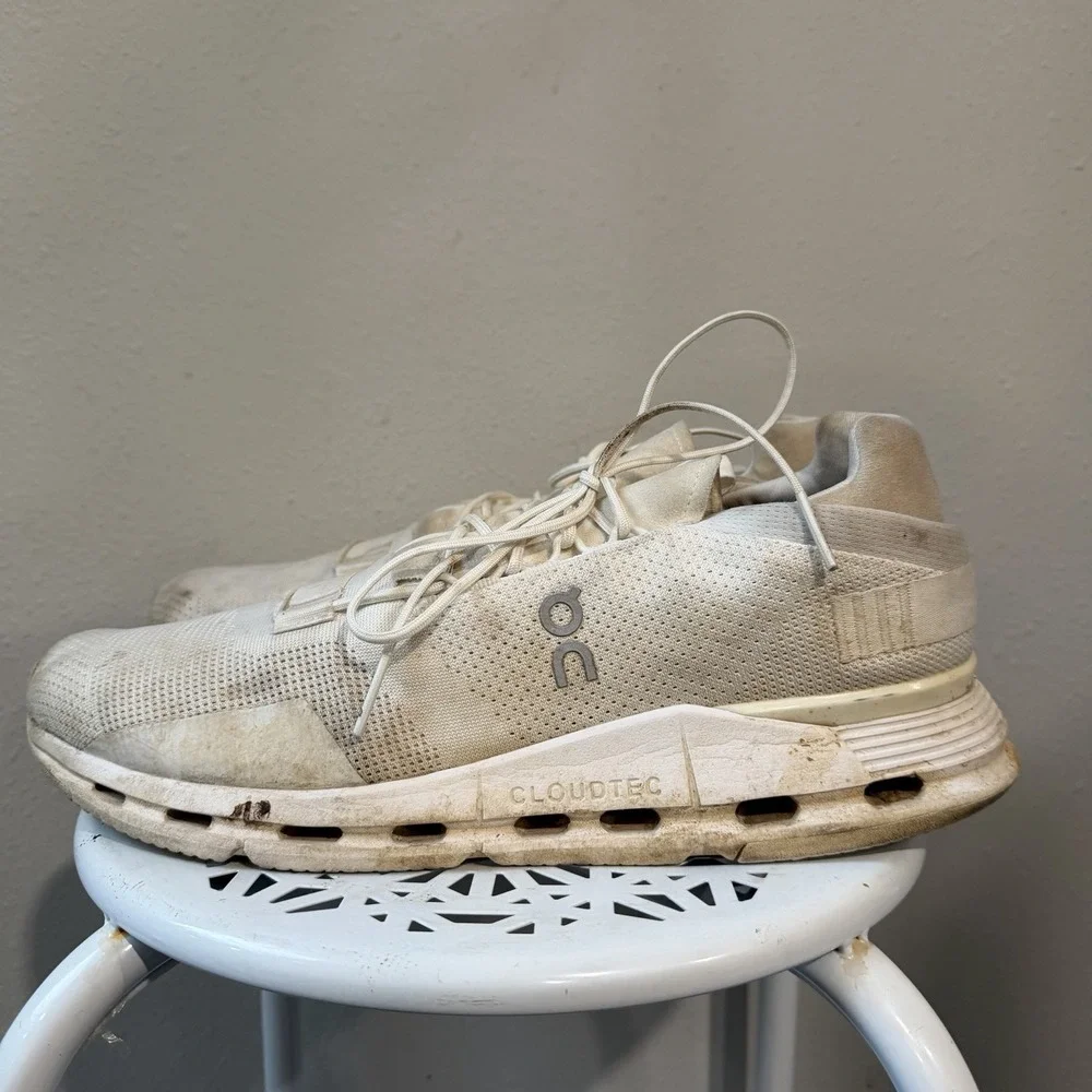 On Cloud Cloudnova Triple White Cloudtec Running Shoes 26.99115 Men's Size 13
