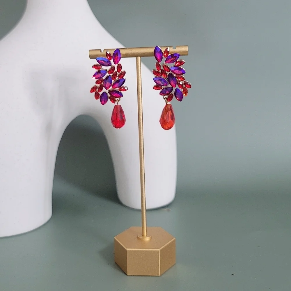 N/A earrings blue crystal