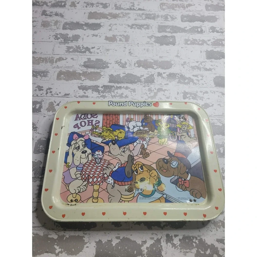 Vintage‎ 1987 Pound Puppies Metal TV Tray Tonka Corporation 1987