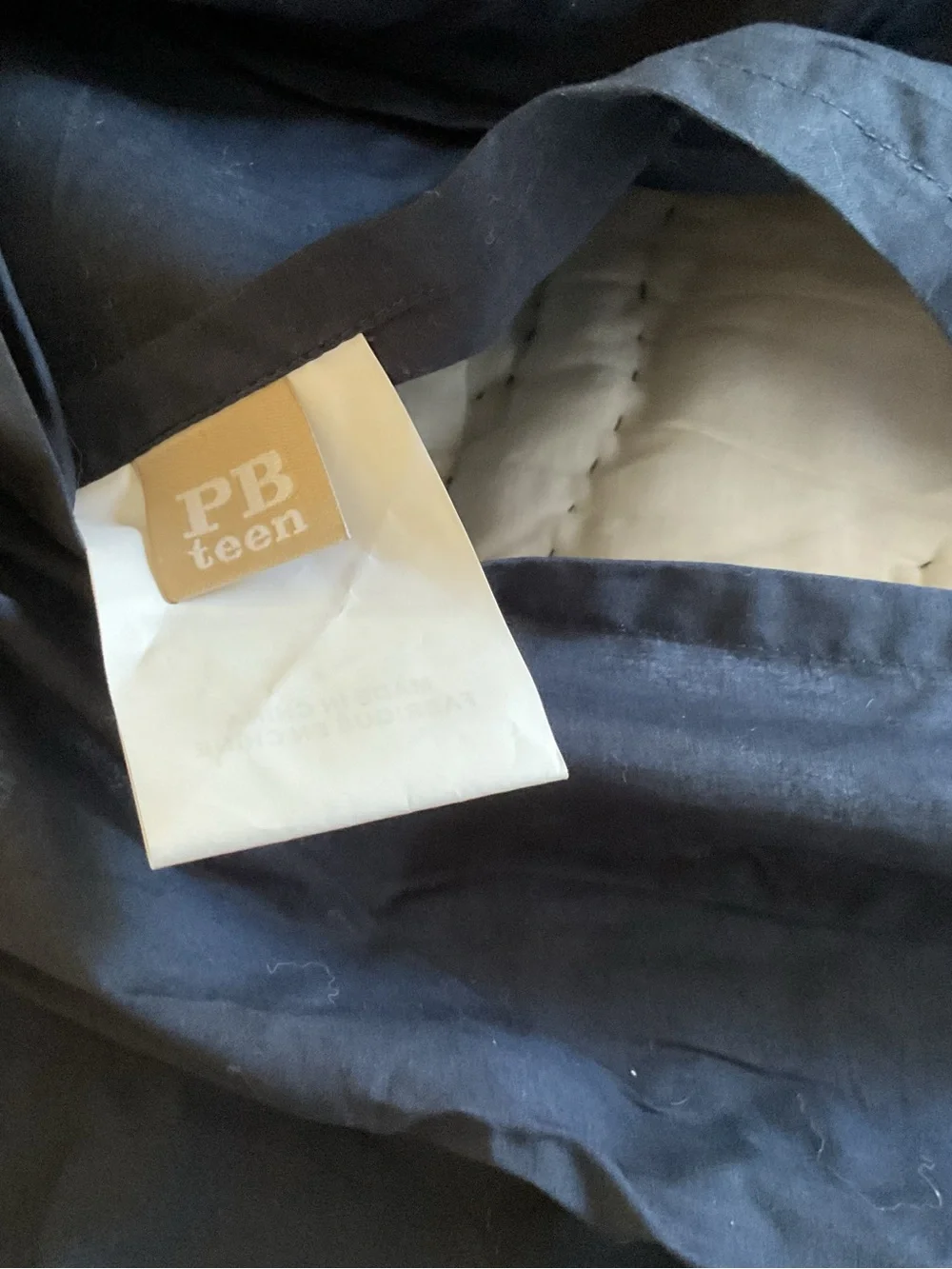 Pottery Barn Teen PB Camo Euro Sham Navy 5% Organic Cotton  NEW W/ Tags