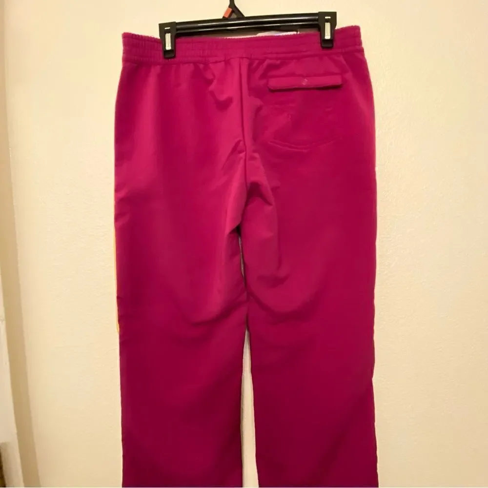 Nike womans hot pink Tech Marching Band Pants hot pink yellow pinstripe M 8-10