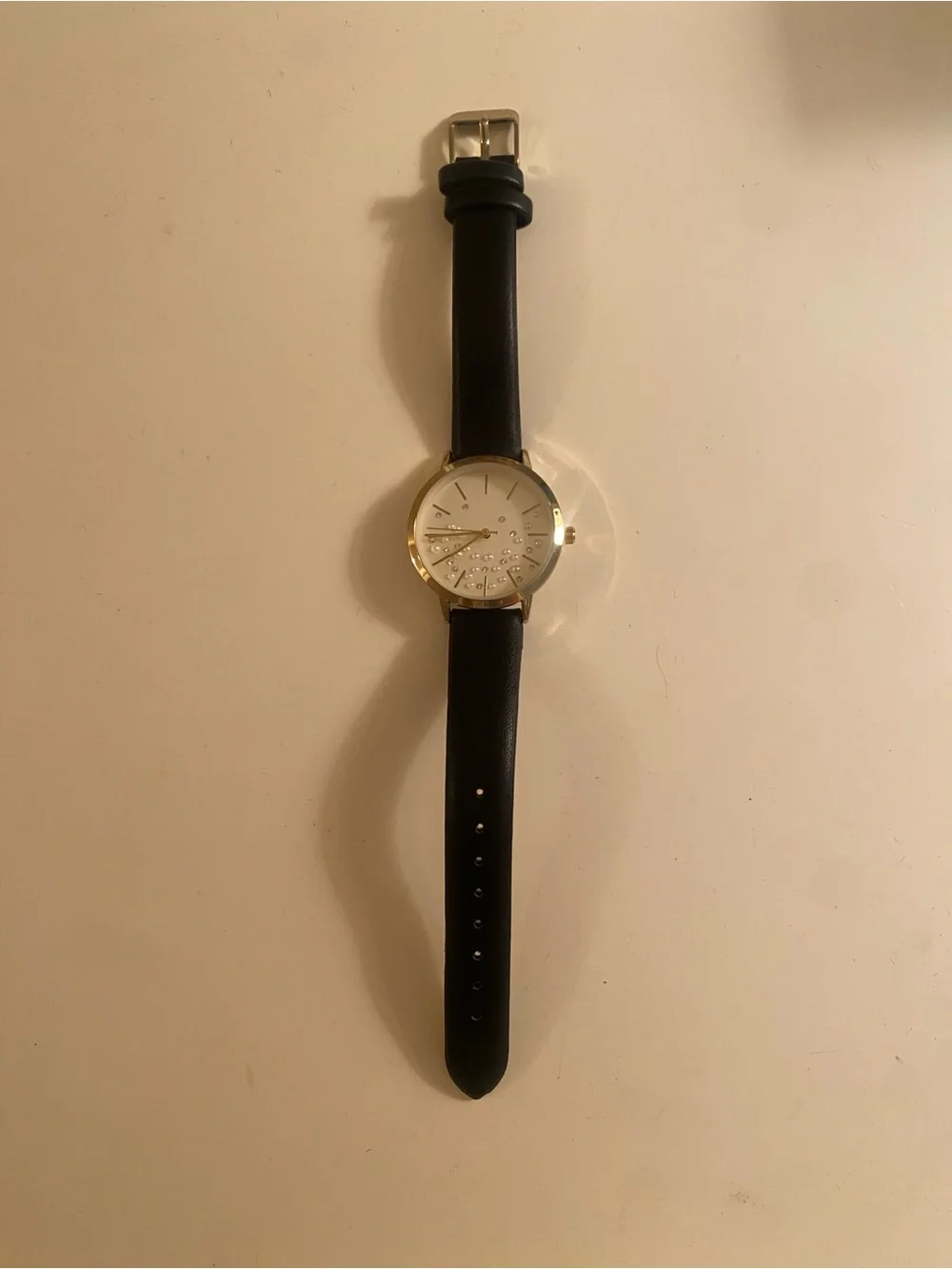 INC International Concepts Watch - Classic Round Face with Black Leather Strap