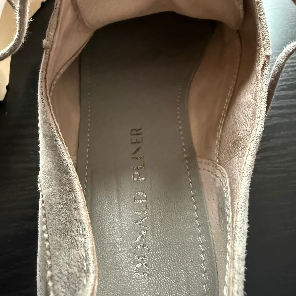 Donald Pliner Taupe Suede Platform Oxford Lug Sole Shoes 8.5
