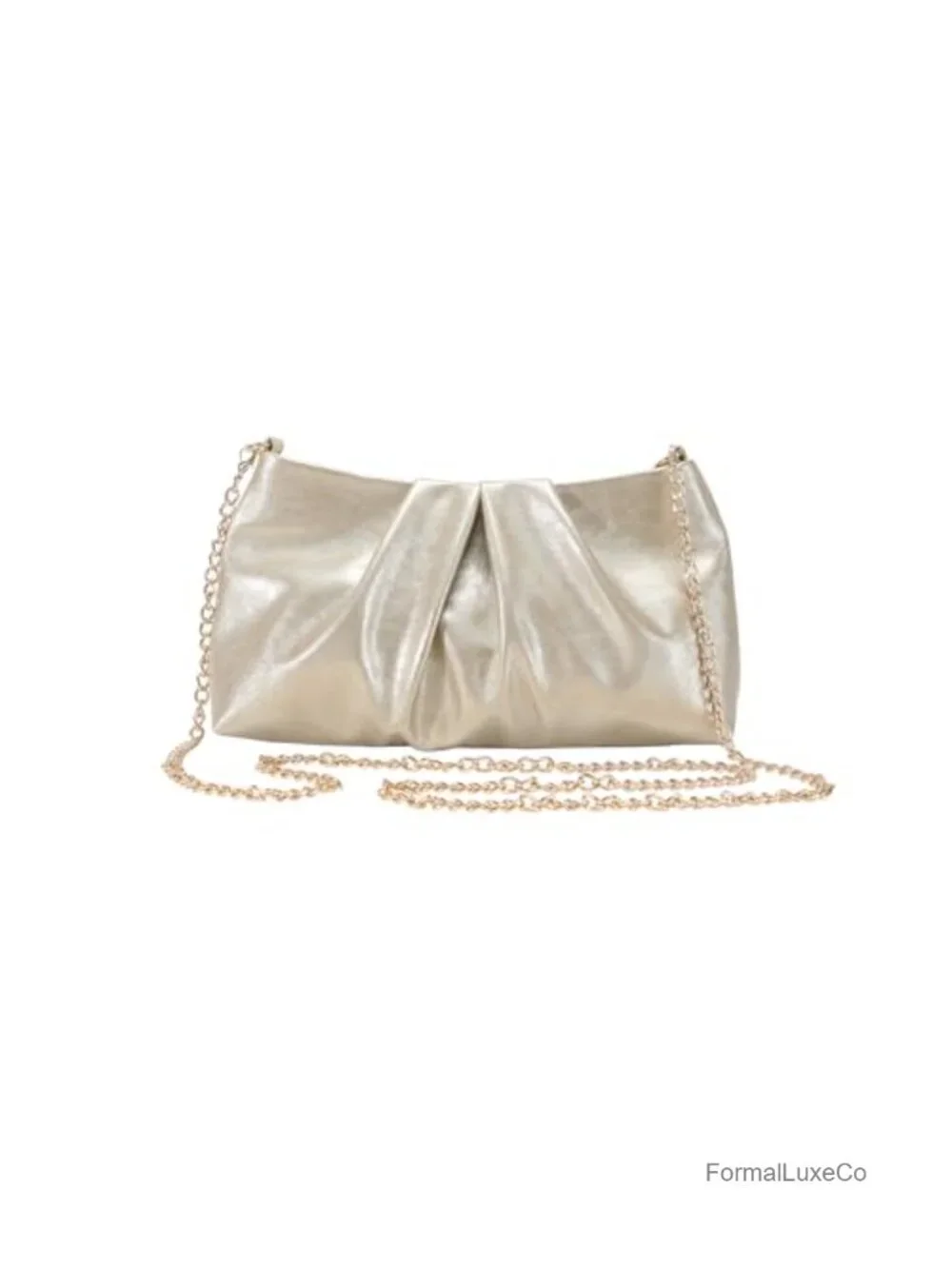 Elegant Evening Clutch with Detachable Chain Straps Faux Leather