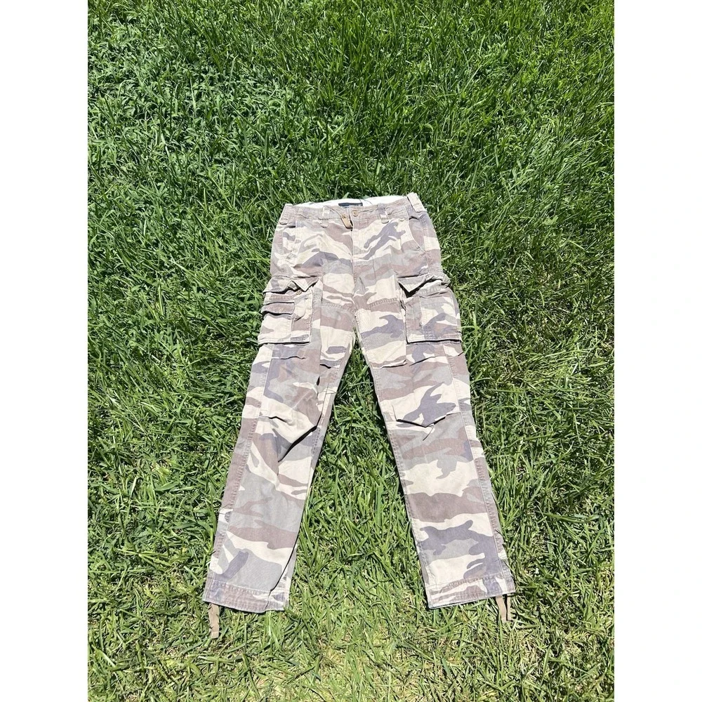 Abercrombie & Fitch Men's Vintage Y2K Camo Green Cargo Pants Size 30x32