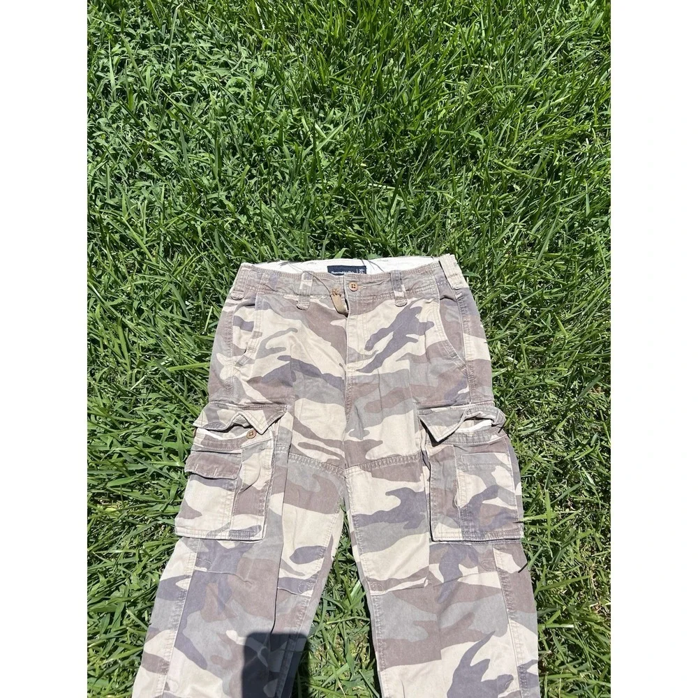 Abercrombie & Fitch Men's Vintage Y2K Camo Green Cargo Pants Size 30x32