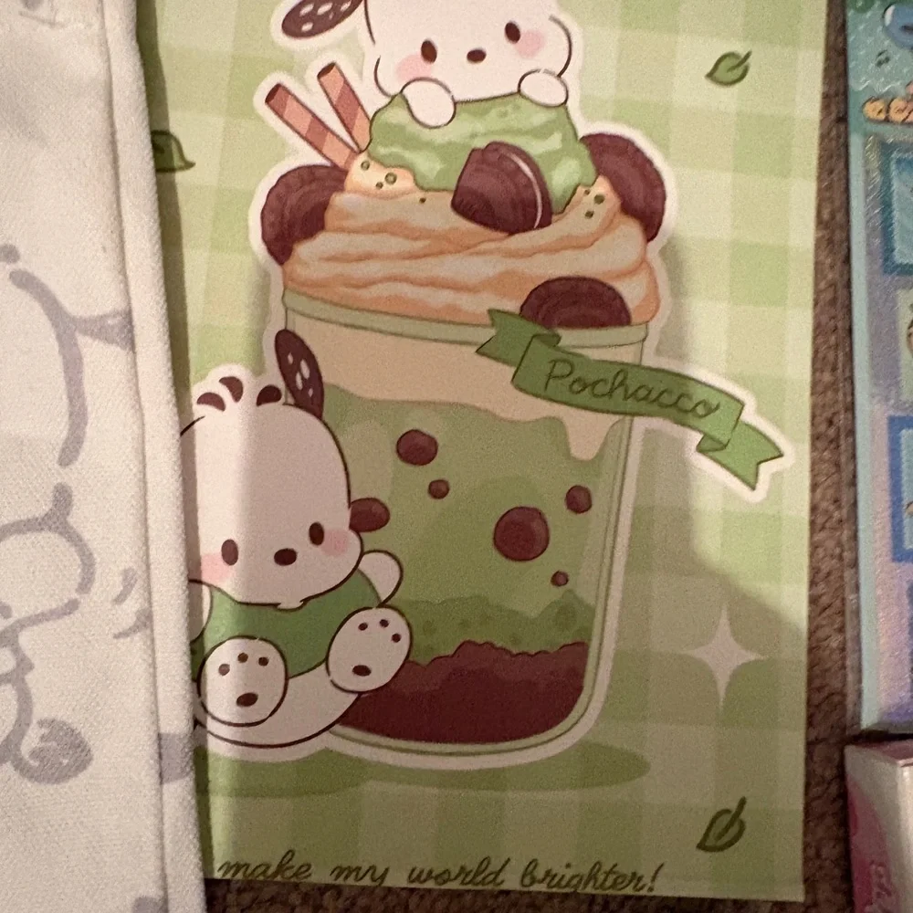 Cute Happy Dog Tote‎ & Kawaii Stationery Set - White & Pastel