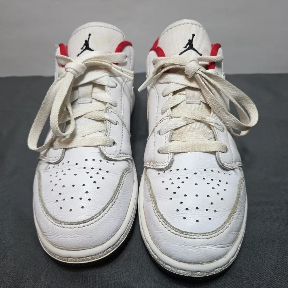 Air Jordan 1 Low‎ GS 'White Gym RedBoys Size US 4Y 553560-164