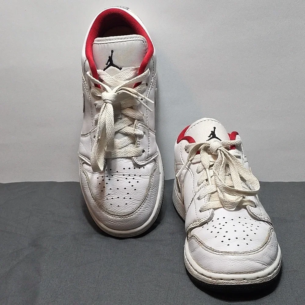 Air Jordan 1 Low‎ GS 'White Gym RedBoys Size US 4Y 553560-164