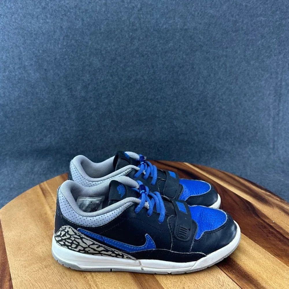 NIB Air Jordan Legacy Low Sneakers Black Game Royal White CD9055-041 Size 1Y