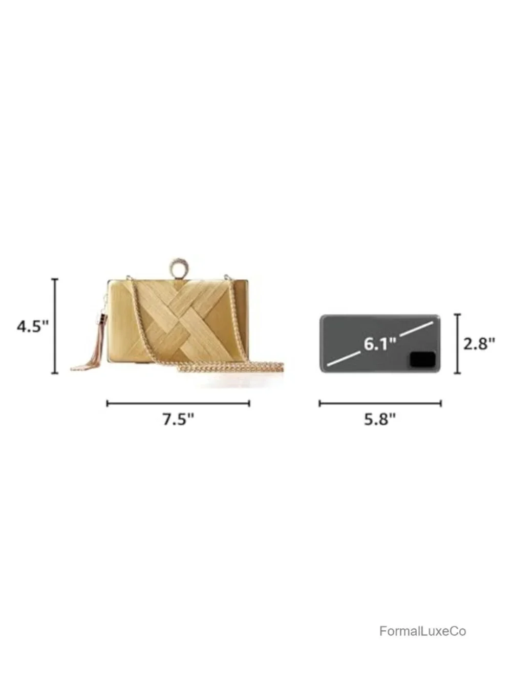 Evening Bag Tassel Pendant Clutch Rhinestone Satin Clutch Purse for Party Prom