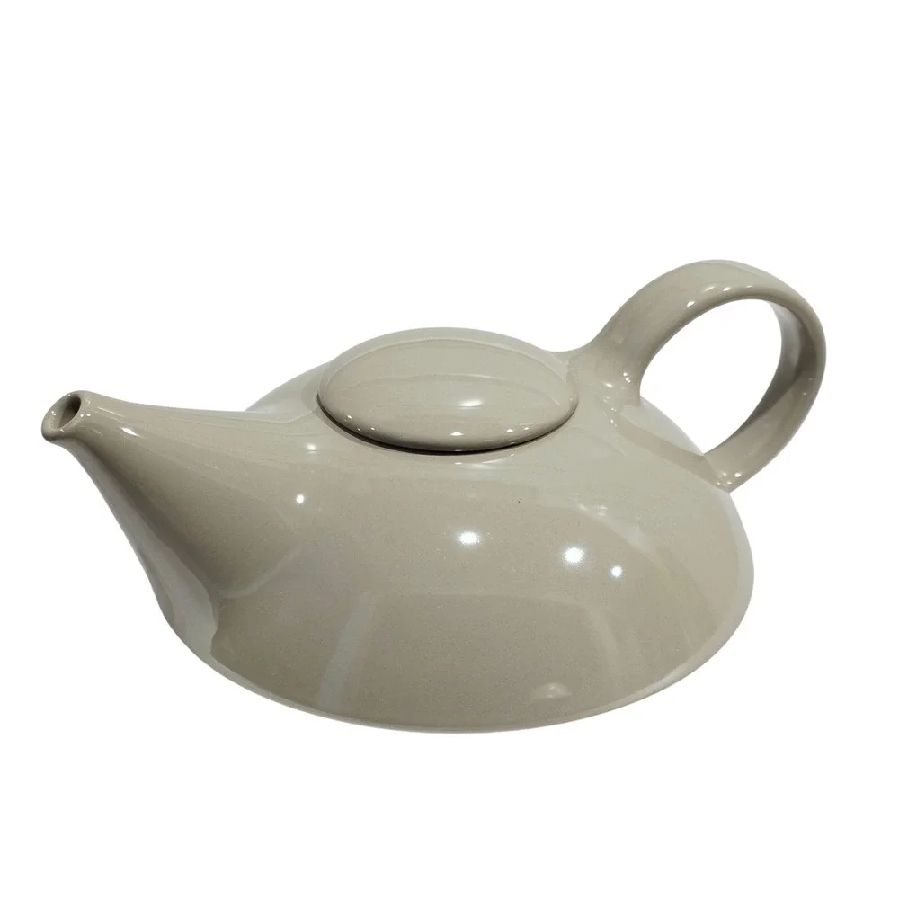 Claudia Schiffer Post Modern Teapot Ceramic‎ Taupe Quiet Luxury Modern