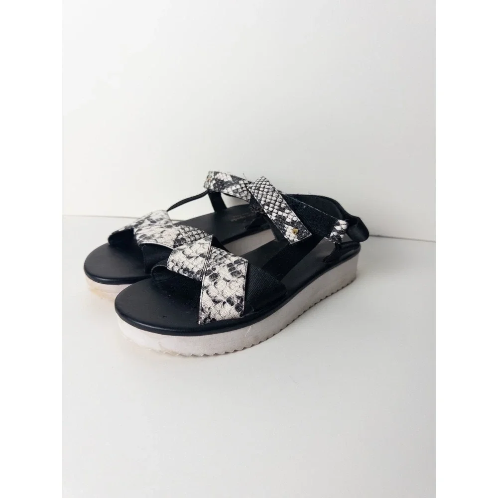 Kate Spade Charlee Black Pate‎ Snakeskin Print Sandals US 10