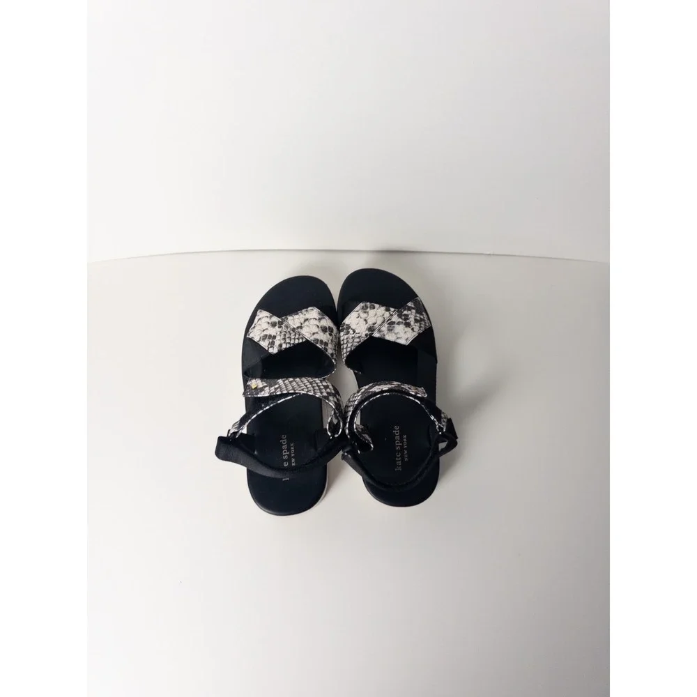 Kate Spade Charlee Black Pate‎ Snakeskin Print Sandals US 10