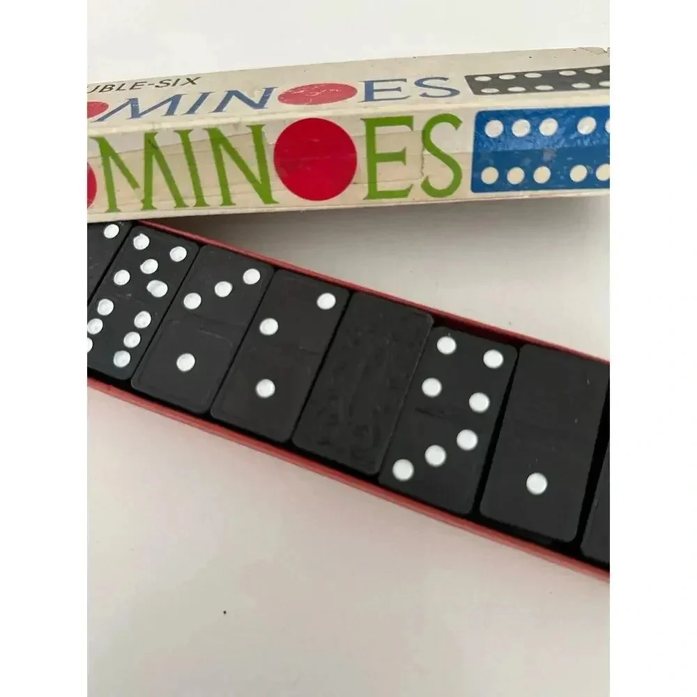 Vintage Whitman Double Six Dominoes - 28 Tiles & Box