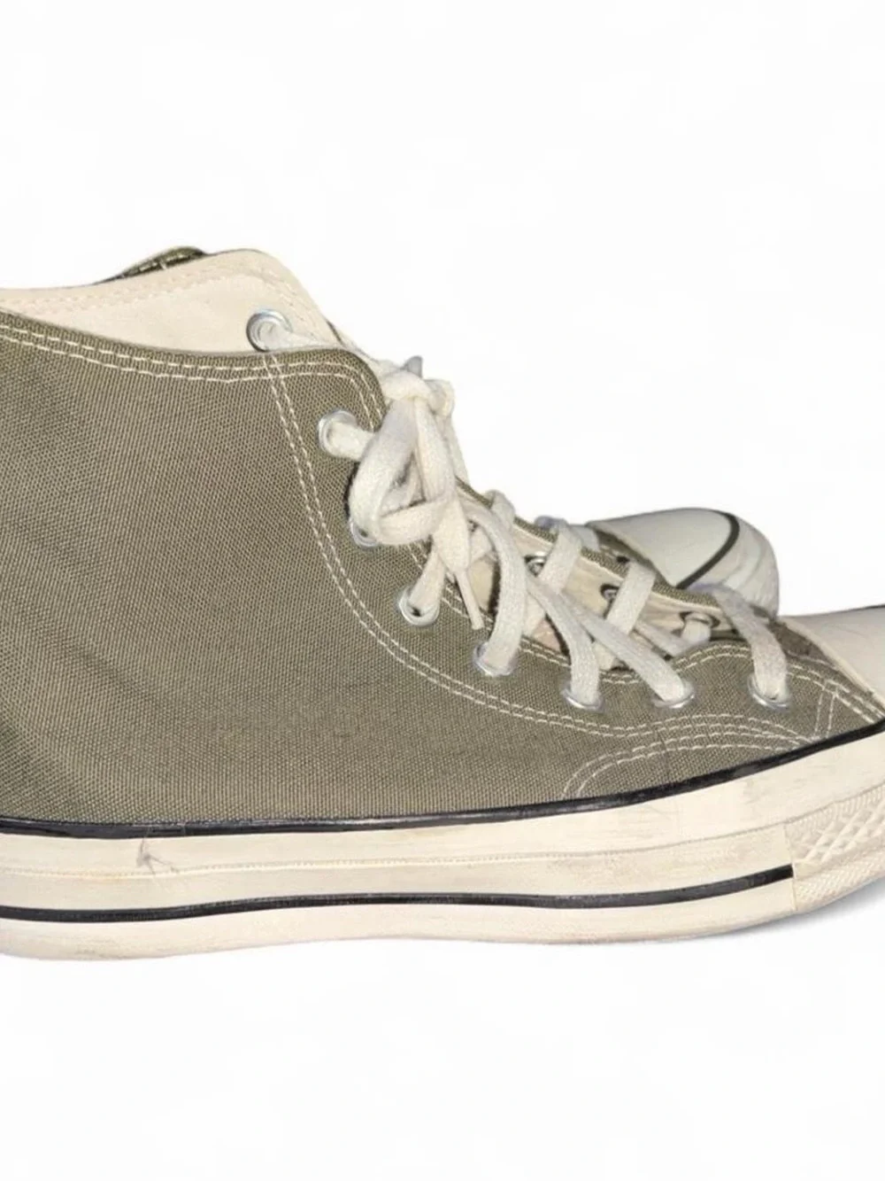 khaki green converse high tops