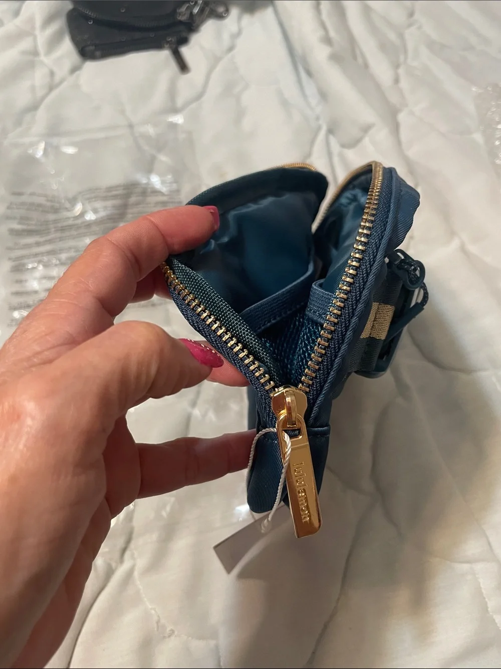 lululemon athletica Teal Everywhere Belt Bag with Gold Accent