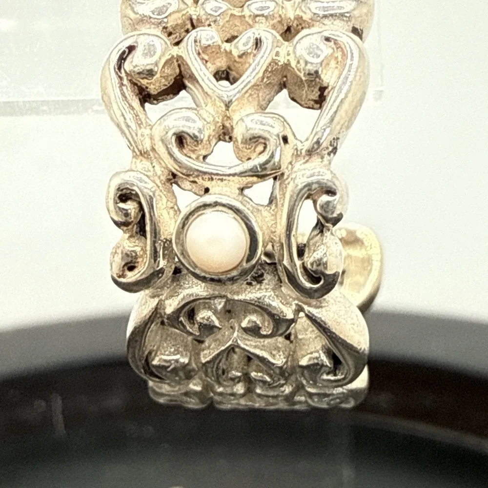 925 Sterling Silver Vintage Filigree Hoop Earrings Pierced 15 Grams