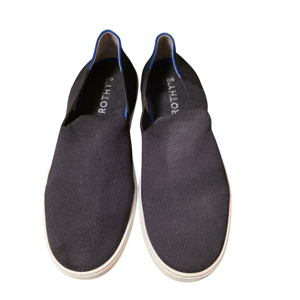 Rothys The Sneaker Black Solid Slip On Knit Shoes Womens‎ 10.5