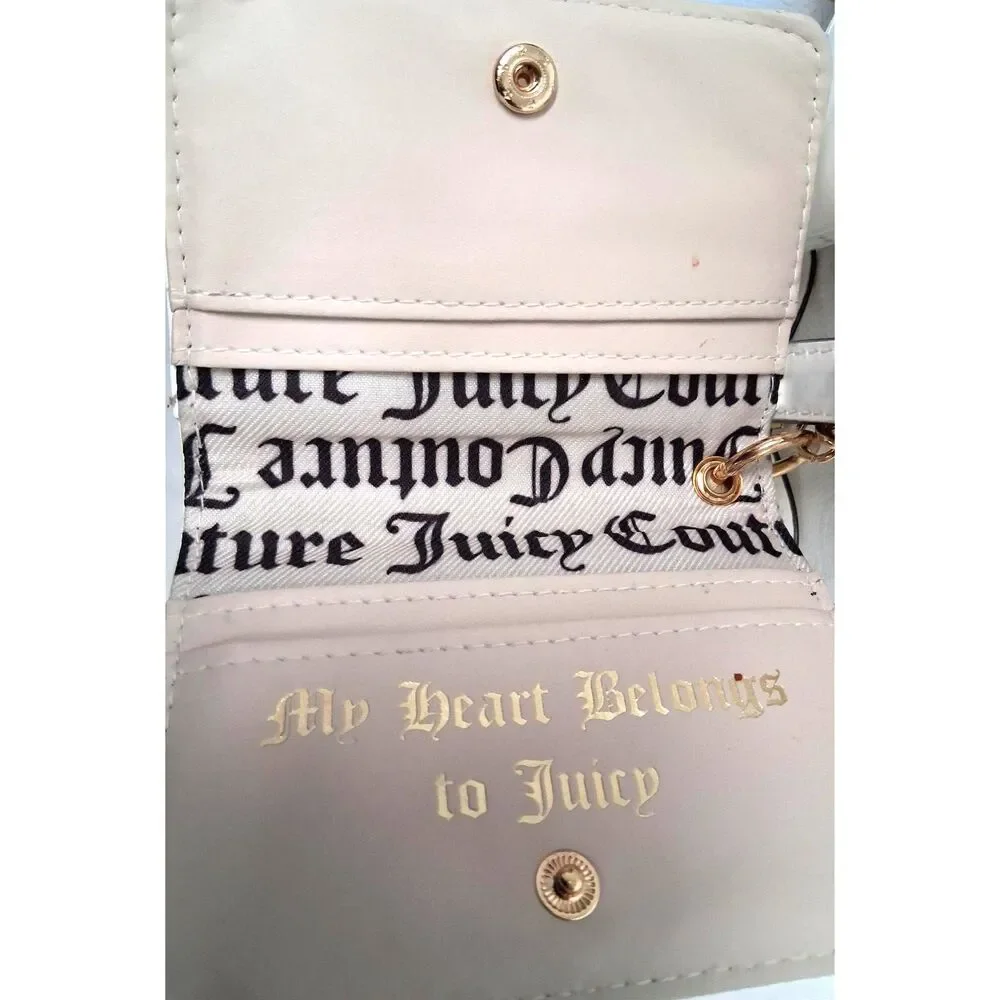 NWT Juicy Couture White Faux Leather Tote Bag and Wallet