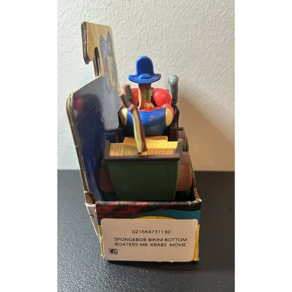Rare NWT Spongebob Movie Bikini Bottom Boaters MR. KRABS Boxed Toy Figure & Boat